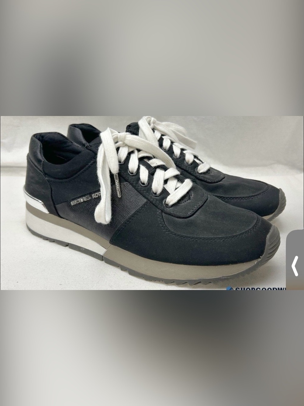 Michael Kors Black Sneakers with White Laces